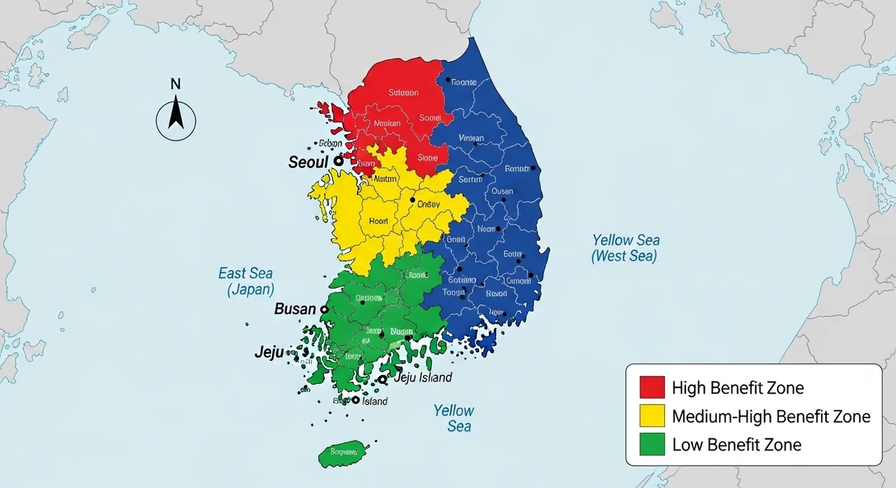 지역별 임차급여 지원 금액 (기준임대료)