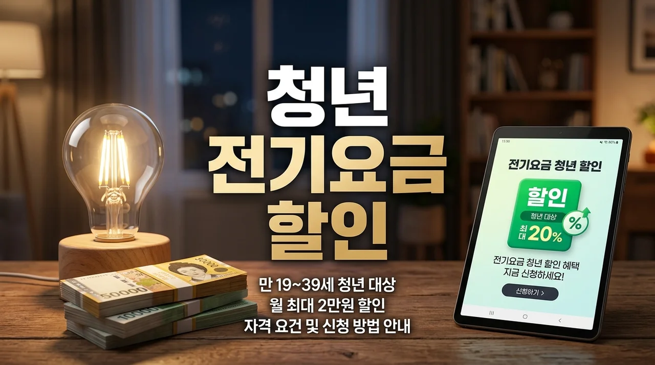 2026 청년 전기요금 할인 신청 방법 및 지원 대상 완벽 정리